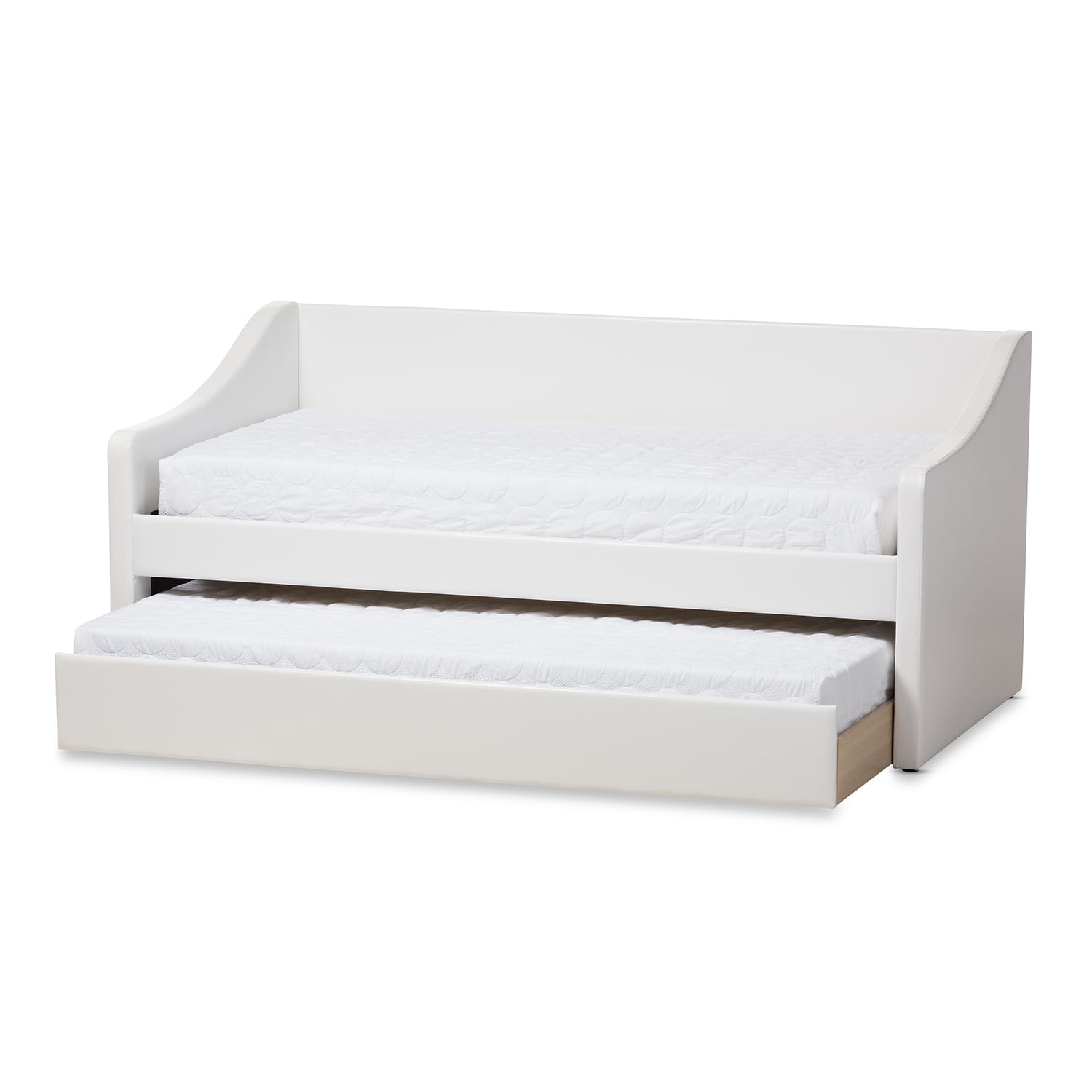 Baxton Studio Barnstorm Modern and Contemporary Beige Fabric Upholstered Daybed with Guest Trundle Bed