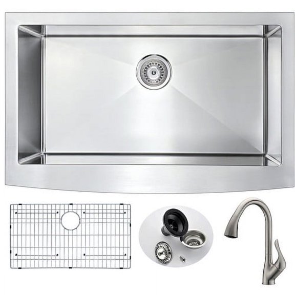 ANZZI Elysian 36'' x 21'' Farmhouse Kitchen Sink with Faucet