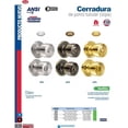 thumbnail image 2 of Cerradura Pomo Copa Recámara Lock Acero Inoxidable 19PO, 2 of 3
