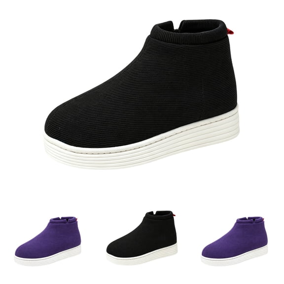 Domzle Men's Bootie Slippers Memory Foam Indoor House Slippers Ankle Boot House Shoes - Gifts for Men Casual Shoes with Warm for Outdoor Commute Black