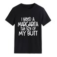 thumbnail image 1 of Camiseta informal, holgada, con cuello redondo, manga corta, estampado de letras, para oficina, color negro, talla L, transpirable, para mujer, 1 of 4