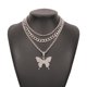 thumbnail image 1 of Conjunto de collar de cadena de bloqueo, aleación multicapa punk cadena larga personalidad joyería de hip hop de moda simple para hombres y mujeres(I) oso de fresa Electrónica, 1 of 5