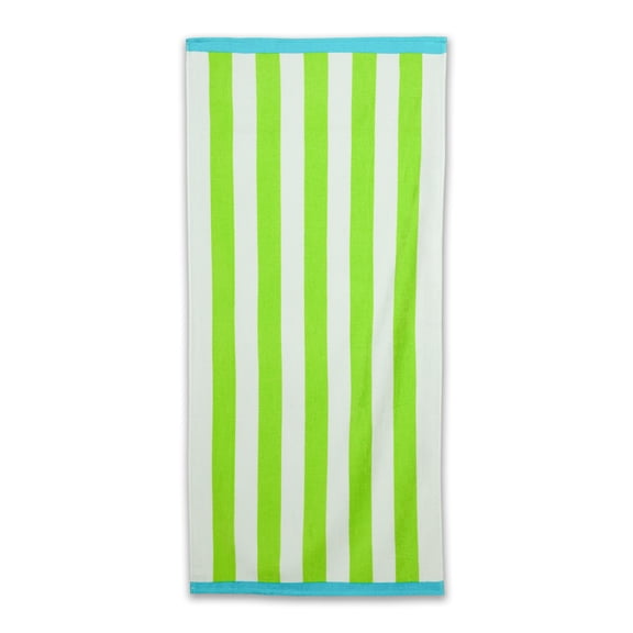 Printed Cabana Limeade Beach Towel, Soft Absorbent Cotton, 30 x 60 inches