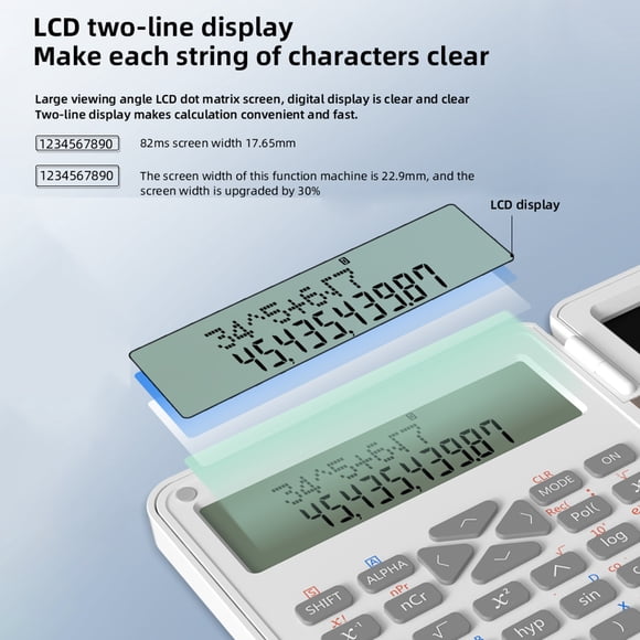 Calculatrices, Affichage Fonctions Financières Mathématiques 2 Lignes avec 240 Fonctions 2 Lignes Lcd Fournitures Mathématiques Financières Scientifiques avec 240 Fournitures Mathématiques Affichage Lcd Moyen Ligne Financière Affichage Lcd Mewmewcat St