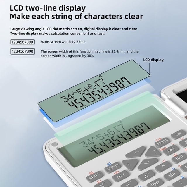 Calculators,Display Financial Math Functions 2 Line With 240 Functions 2 Line Lcd Financial Math Supplies Scientific With 240 Math Supplies Middle Lcd Display Financial Line Lcd Display Mewmewcat St