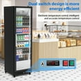 thumbnail image 4 of Commercial Glass Door Display Refrigerator, 11.6 Cu. Ft. Merchandiser Refrigerator Upright Freezer Beverage Cooler, Display Cooler Case Fridge with Adjustable Shelves, Drink Organizers, Black, 4 of 5