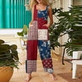 thumbnail image 2 of JULMCOMO 4th of July Jumpsuits for Women 1776 Plus Size Wide Leg Independence Day Rompers Stars Stripes Sleeveless American Flag Jumpsuits with Pockets Multicolor 3XL, 2 of 7
