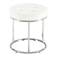 thumbnail image 2 of Duhome Elegant Lifestyle Modern Faux Leather Round Ottoman Stool Vanity Stool Button Tufted Metal Base,White, 2 of 7