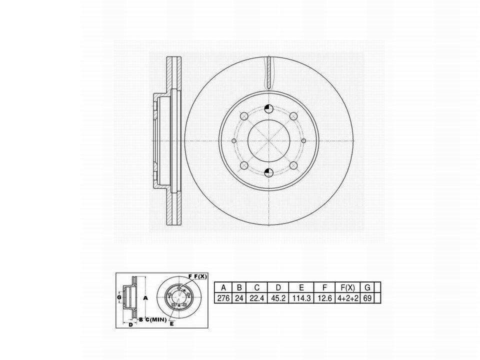 Winstop Brake Rotor, Front WS243090, Mitsubishi Galant 1992-1991