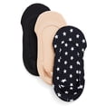 thumbnail image 2 of MeMoi Women's 3 Pair Pack Americana Fine Edge No-Show Liners - Womens - Female, 9-11, Navy, 2 of 5