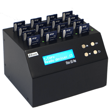EZ DUPE Mini SD Pro 1:15 SD/microSD Card Duplicator - 2GB/Min - Standalone Multiple Flash Memory Copier Eraser/Sanitizer, Speeds Up to 25MB/Sec (DM-FD0-8SD15B)