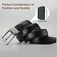 thumbnail image 6 of Men's Leather Belt Automatic Ratchet Buckle Slide Belt for Dress Casual Trim to Fit with Gift Box & Hole Punch, 6 of 8