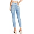 thumbnail image 3 of Wax Jean Women's Juniors Distressed High Rise Ankle Skinny Jeans (Light Denim, 7), 3 of 5
