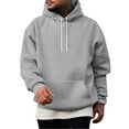 thumbnail image 2 of Dwelliawo Gray Men's Fashion Hoodies & Sweatshirts Essentials Casual Fleece Hoodies with Pocket Long Sleeve Hooded Sweatshirt Heavyweight Hoodies Pullover XL, 2 of 4