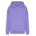thumbnail image 4 of Spazoro Girls Swearshirts, Solid Color Fall Winter Hooded Long Sleeve Casual Pullover Tops for Girls Purple Size 2 T, 4 of 6