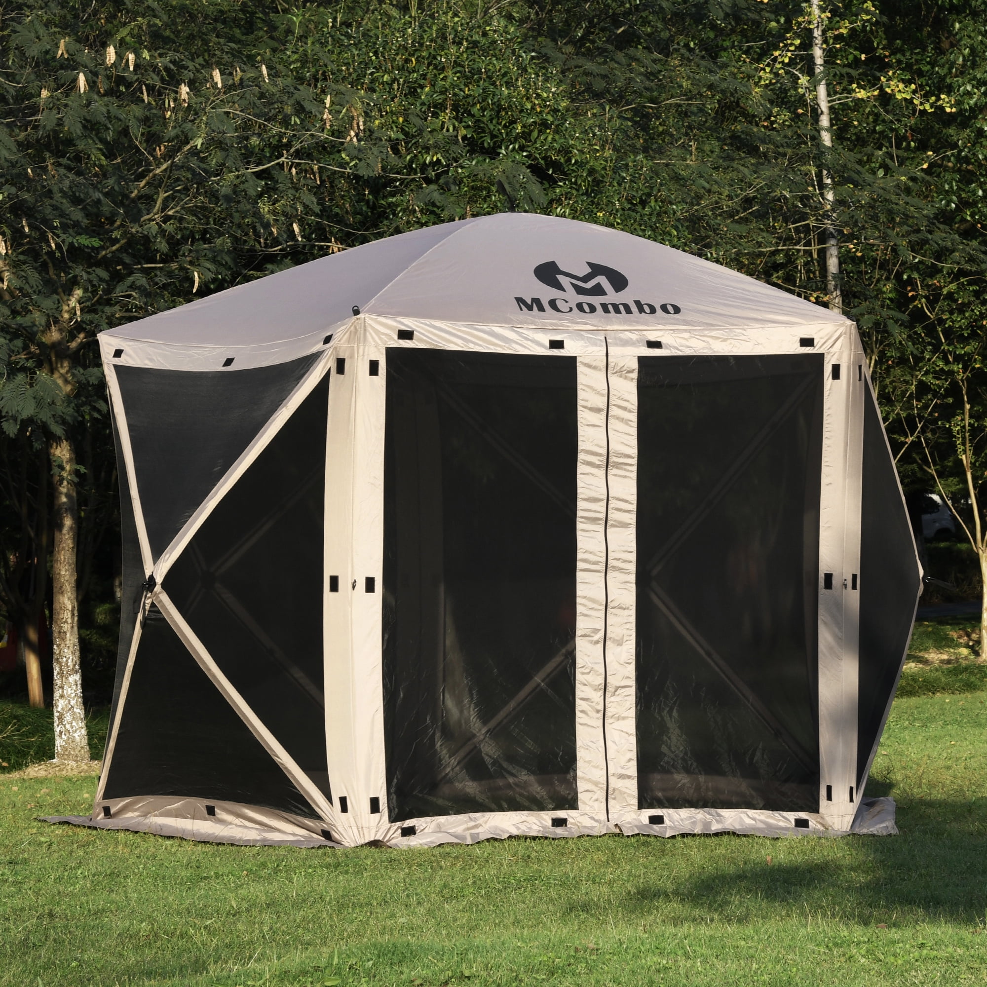 Mcombo 5-Sided Gazebo Portable Pop Up Tent Canopy, Shelter Hub Screen Tent for Outdoor Party (5-7 Persons), 1024-5PC