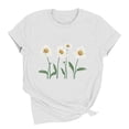 thumbnail image 5 of Busydd T Shirts for Women Trendy Crew Neck Print Graphic Tees Casual Summer Short Sleeve Going Out Tops 2XL, 5 of 5