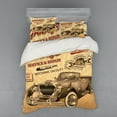 thumbnail image 2 of Ambesonne Vintage Bedding Set 3 Pcs, Old Style Car Repair, Twin, Sepia Red, 2 of 3