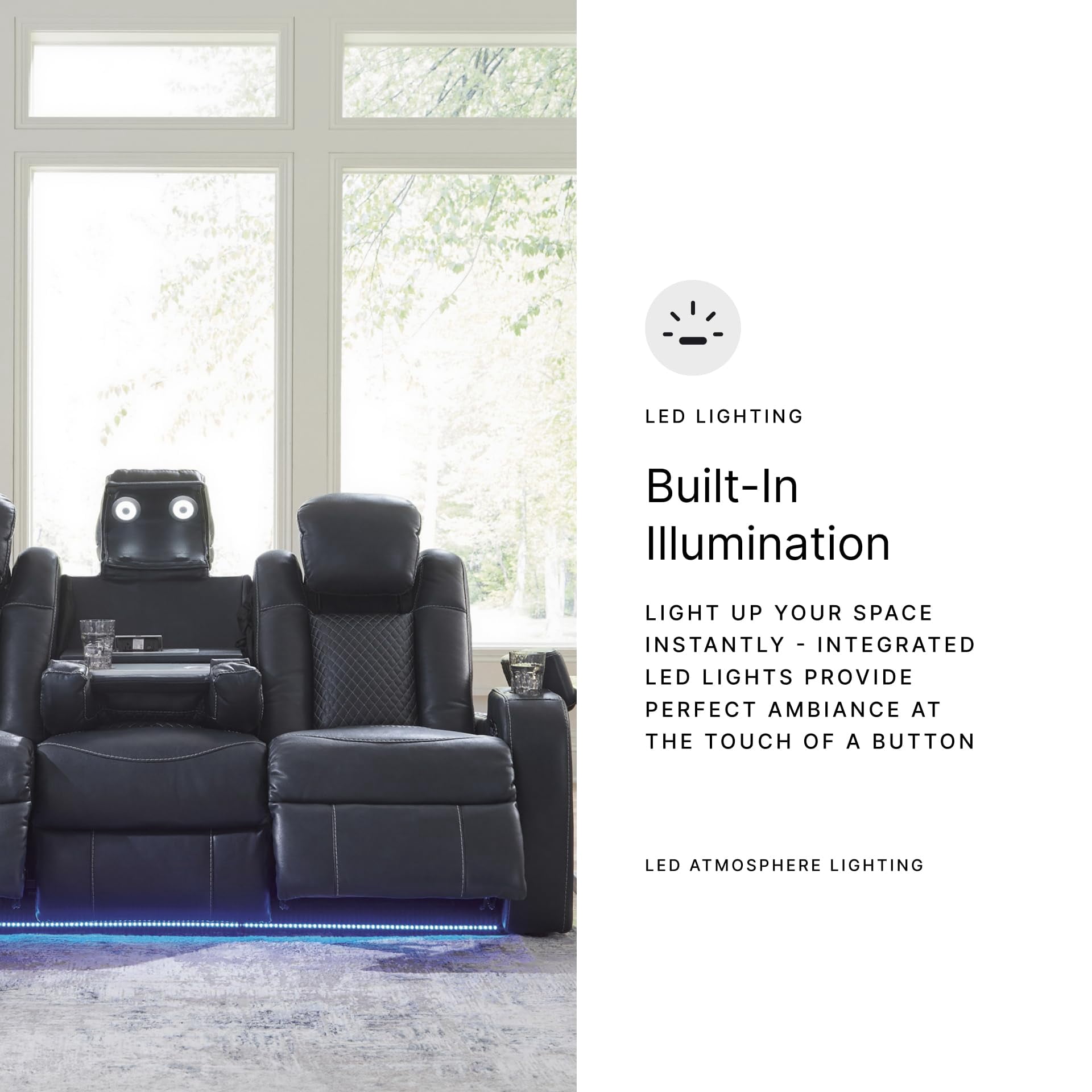 Signature Design by Ashley Fyne-Dyme Sapphire Power Reclining Sofa