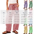 thumbnail image 3 of Inleife Women's Gingham Checkered Relaxed Pants Drawstring Elastic Waist Lounge Trousers with Pockets, 3 of 6