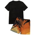 thumbnail image 4 of GrmtClth Men's Hawaii 2 Piece Outfits Beach Crew Neck T-Shirt and Shorts Set Lightweight Short Sleeve Outfits Soft Elastic Drawstring Clothing Saffron 3XL, 4 of 4