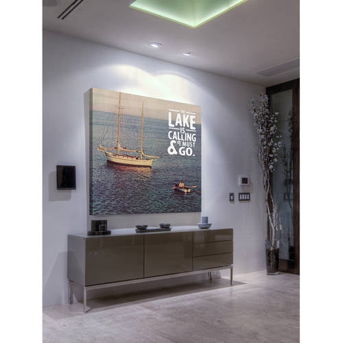 MARMONT HILL  - 'The Lake is Calling' Painting Print on Wrapped Canvas - Multi-Color 18 x 18