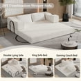thumbnail image 3 of 80" Convertible Couch Bed with 2 Pillows, 3-Seat Folding Floor Couch & King Size Bed Mattress, 3 of 8