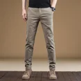 thumbnail image 3 of Pantalones casuales de sastrería para hombre, pantalones holgados de negocios para hombre, pantalones de oficina holgados de algodón, rectos, ajustados, largos, clásicos, ropa de calle, 3 of 5