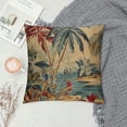 thumbnail image 2 of Nawypu  Antique Chinoiserie Asian Scenic Cushion Cover Brown Bird and Flower Square Throw Pillow Covers Oriental Chinoiserie Pillowcase for Bedroom Sofa Couch, 2 of 5