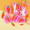 thumbnail image 2 of Easter Cookie Cutter Rabbit Carrot Silicone Fondant Cake Mold Easter Theme Mould Non-stick Cake Decorating Mold-Pink,B, 2 of 8