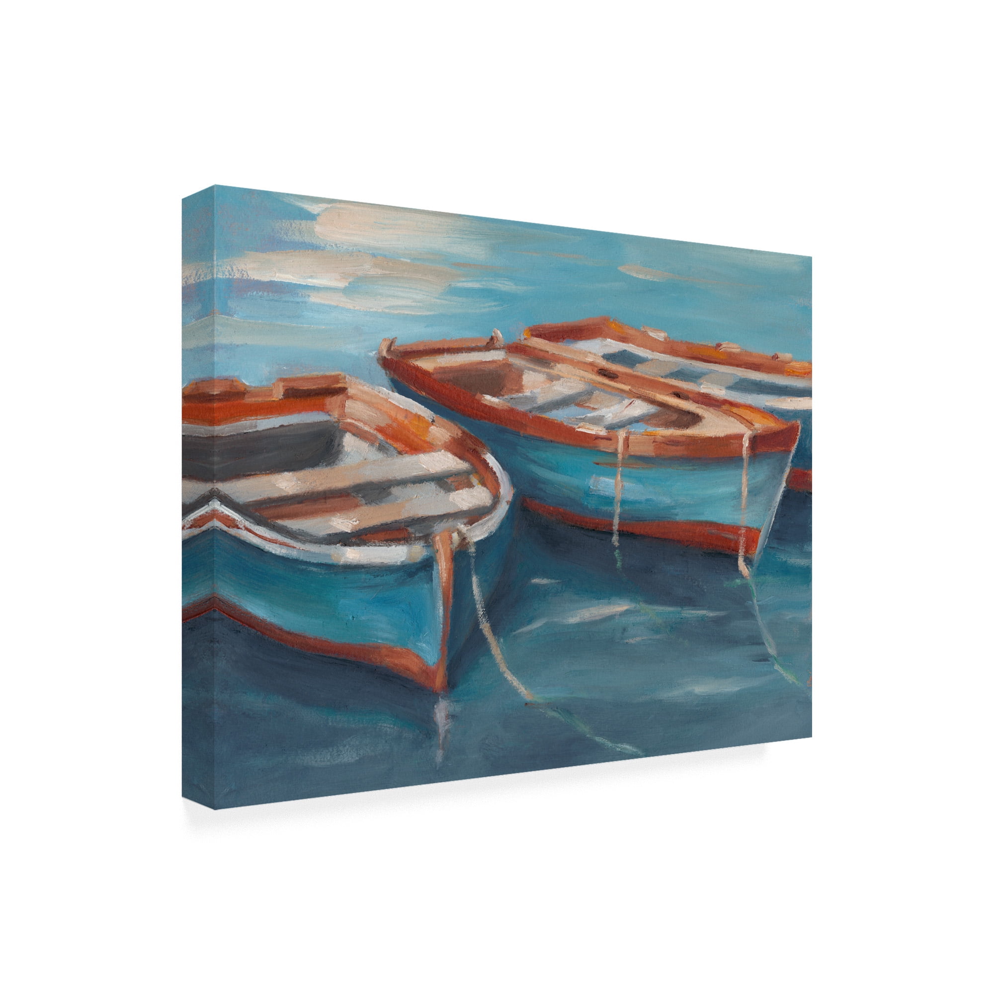 Tethered Row Boats II' Canvas Art by Ethan Harper