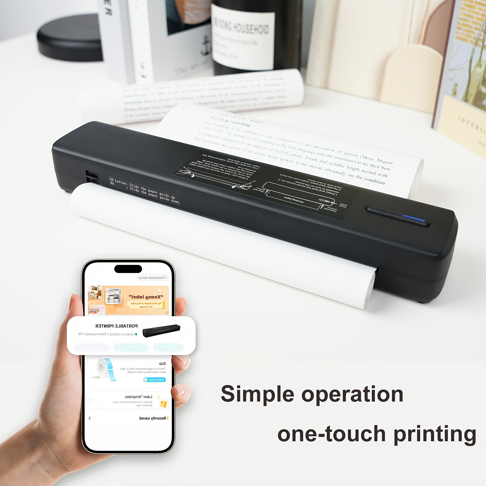 A Wireless Portable Printer That Comes with 10 Sheets of Tattoo Paper And 10 Sheets of Folding Paper, Perfect for Mobile Travel. It Supports Printing Resumes, Music Scores, Test Papers, And Files
