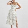 thumbnail image 1 of Nuevo vestido transfronterizo con estampado Floral para mujer, estilo francés, sin espalda, ajustado, con cuello Halter, largo hasta la rodilla, manga corta, cintura imperio, 1 of 5