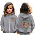 thumbnail image 1 of MIASHUI Chandail en Molleton Filles Hauts Garçons et Filles Décontracté Imprimé à Capuche Manches Longues, Gris, 5-6 Ans, 1 of 6
