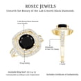 thumbnail image 6 of Rosec Jewels Certified Lab Grown Black Diamond Engagement Ring with Double Halo - Black and White Ring for Women - AAAA Quality, 10K Yellow Gold, US 3.50, 6 of 9
