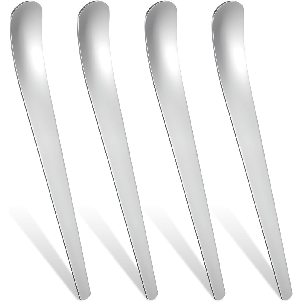 Ruizzi 4-Pack Stainless Steel Pet Food Spoons Hygienic Feeding Scoops for Dogs Cats & Small Pets