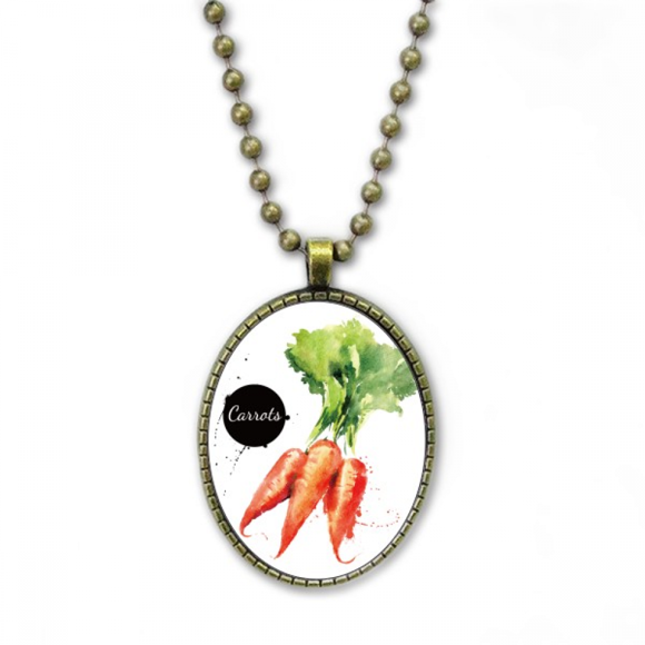 Collier Aquarelle Sain Savoureux Légumes Carotte Chaîne Vintage Pendentif Collection de Bijoux