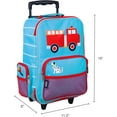 thumbnail image 2 of Wildkin Kids Rolling Suitcase for Boys & Girls, Perfect for School & Overnight Travel, Carry-On Size (Heroes Blue), 2 of 7