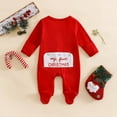 thumbnail image 4 of DHFJKG Baby Boys Girls Christmas Jumpsuits Winter Long Sleeve Crewneck Zip Up Warm Striped Footed Onesie 0-12 Months Xmas Comfort One-Piece, 4 of 7