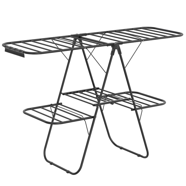 Tendedero de ropa SONGMICS plegable de 2 niveles negro ULLR053B01