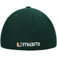 thumbnail image 4 of Men's Top of the World Green Miami Hurricanes Team Color Fitted Hat, 4 of 4