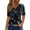 Black, variant on Women's Floral Print V-Neck Top, Casual Short Sleeve Button Detail T-Shirt for Spring Summer Daily Outfits
