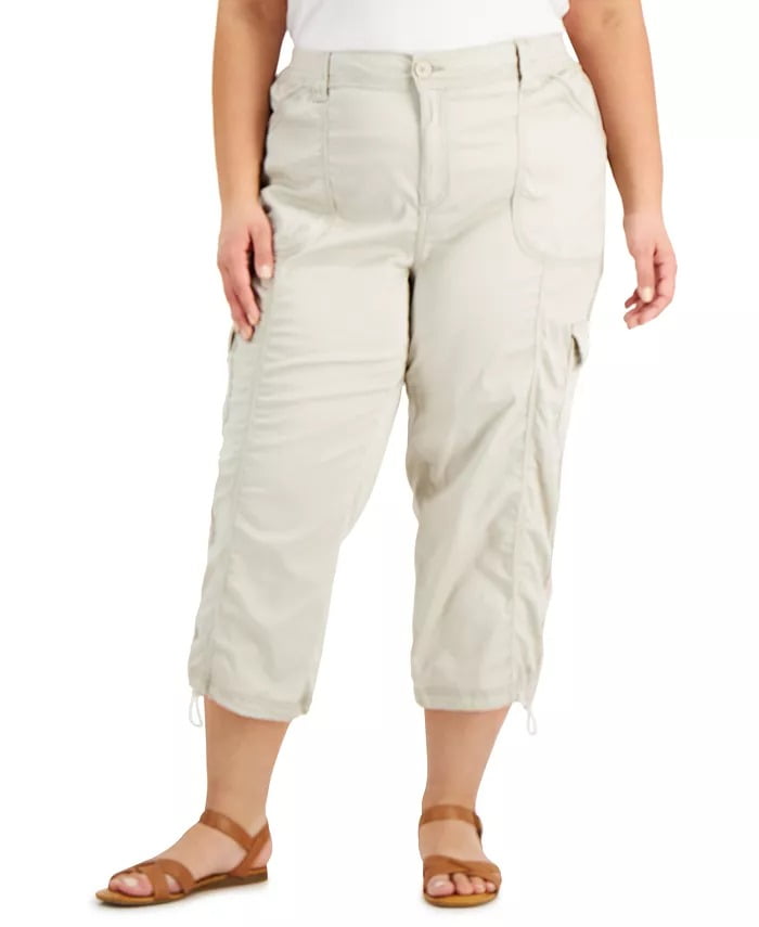 Style & Co STONEWALL Women's Plus Size Bungee-Hem Capri Pants, US 22W ...