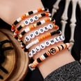 thumbnail image 2 of AEXTO Halloween Bracelets for Women Multi Color Beaded Stretch Bracelet Boo Witch Letter Stackable Bracelet Set Halloween Themed Party Favors for Costume Party Holiday Gift, 2 of 4