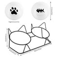 sixwipe Elevated Cat Bowls, 13 oz Double Ceramic Pet Bowls with 15