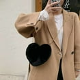 thumbnail image 7 of Soft Cute Chain Plush Heart Shaped Faux Fur Cross-body Bag Women Shoulder Bag Korean Style Diagonal Bag Handbag PINK, 7 of 7