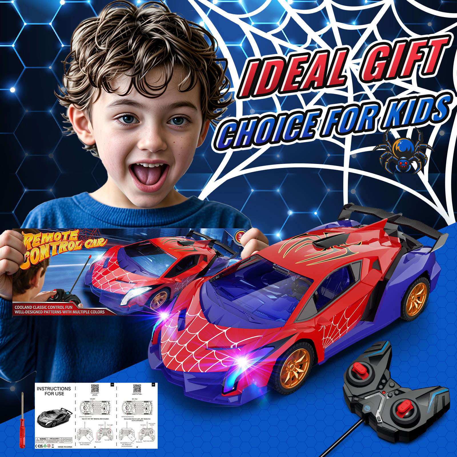 AOGSIYT LED Remote Control Car, 1:18 Drift RC Toy photo 6