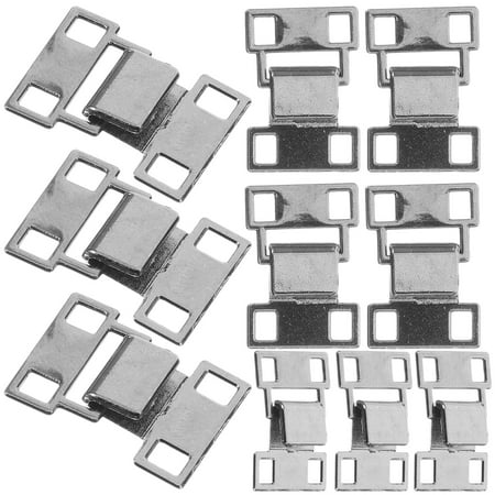 CHICHUMID Clothing Hook 10 Sets for Sewing and Fabric Sealing Silver Square Shape CHICHUMID Clothing Hook 10 Sets for Sewing and Fabric Sealing Silver Square Shape