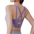 thumbnail image 4 of Women's Sports Bras Sports Underwear New Fall Yoga Wear Thin Running Back Training Shock-proof Vest Peach Breasted Bra Wireless Bras for Women Purple XL, 4 of 5