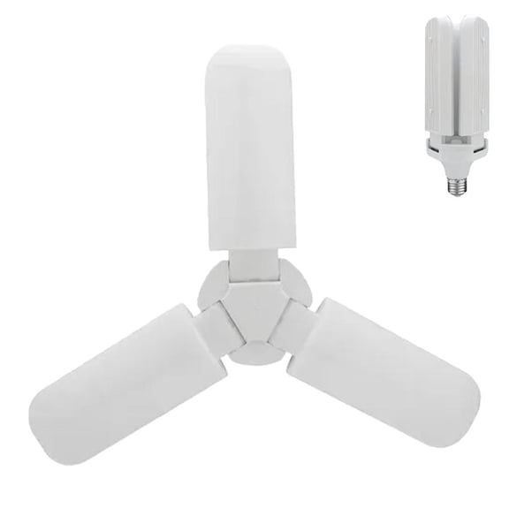 OADUKQ Folding LED Bulb, 45W E26 E27 Medium Base, Overhead in Basements Workshops Garages Laundry Rooms Closets, White